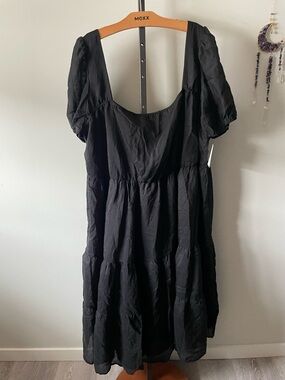 Eloquii Cottagecore Prairie Boho Tencel Linen Dress Tiered Plus Size NWT
